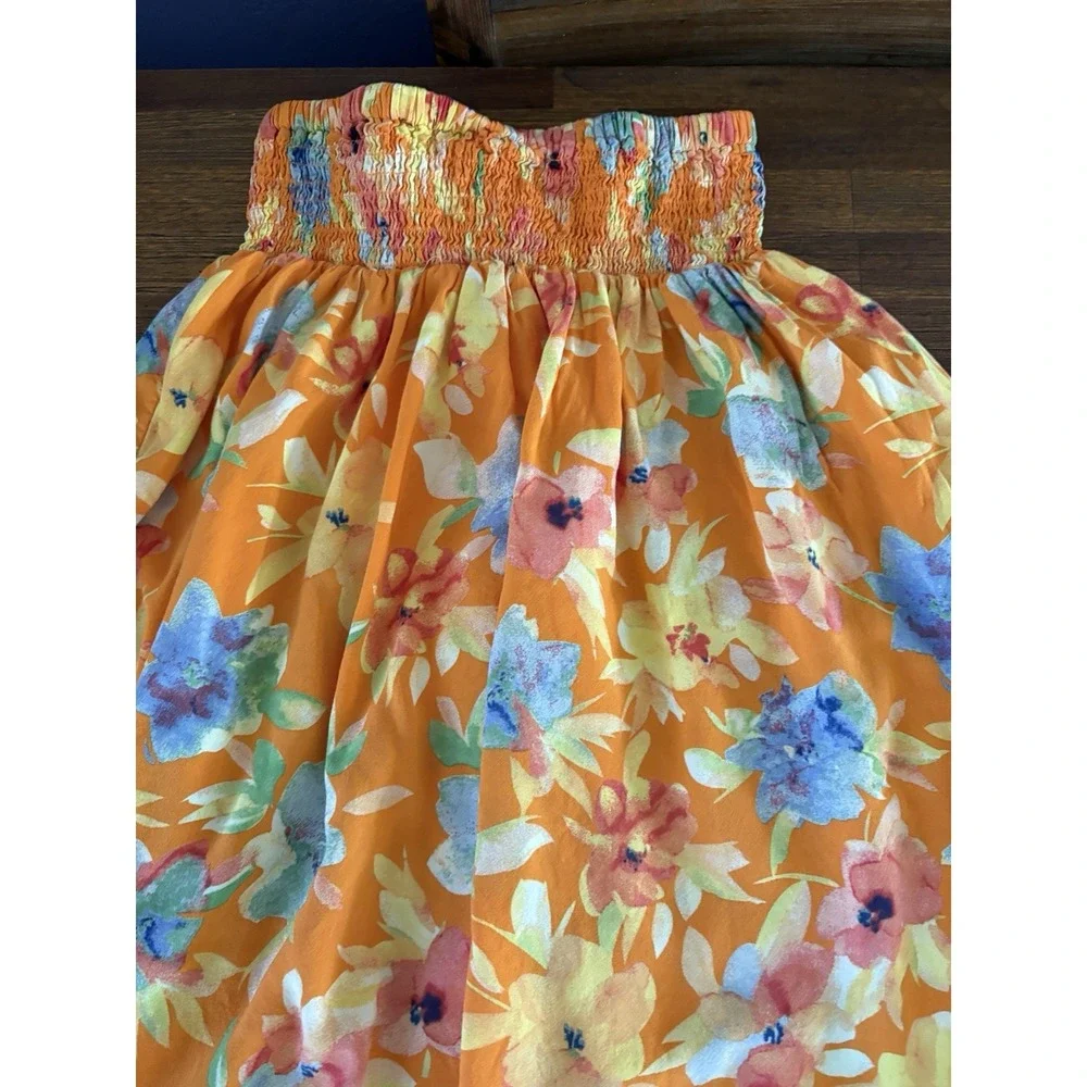 Cynthia‎ Rowley Skirt Womens Medium Multicolor Floral Boho Button Front Maxi